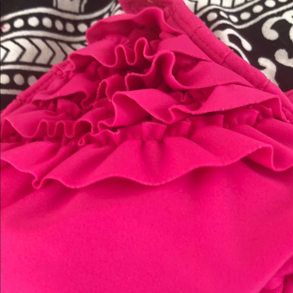 LETARTE HOT PINK RUFFLED BIKINI WITH GOLD BEADS - Picture 7 of 8